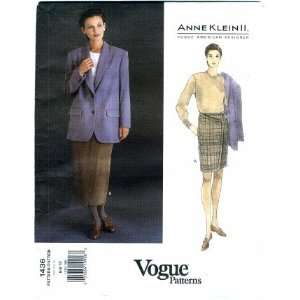   Anne Klein II Misses Jacket Mock Wrap Skirt Suit Size 6   8   10 Arts