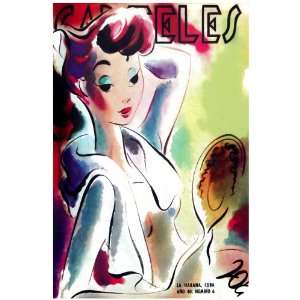 11x 14 Poster. Carteles Magazine cover Girl looking at the mirror 