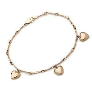  Childs 14kt Yellow Gold Heart Charm Bracelet. 6 Jewelry