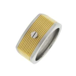  Stainless SteelGold Plated Ring Sz 8 Jewelry