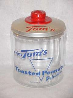 Toms Peanut Blue Jar w/ metal Lid, Lance Store  