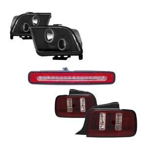  05 09 Ford Mustang Black CCFL Halo Projector Headlights 