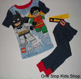 LEGO BATMAN Boys 4 6 8 Pjs Set PAJAMAS Shirt Pants ROBIN  