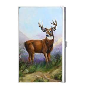   Violano Business Card Holder White Tailed Deer Stag: Office Products