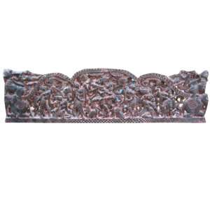  India Carvings Headboards Krishna with Gopis Carved Wood 