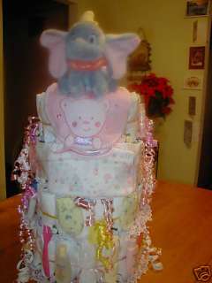 DISNEYS DUMBO DIAPER CAKE 4 TIER BABY SHOWER GIFT  