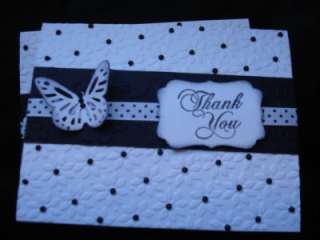 Lot Handmade Thank You Cards Stampin Up Butterfly Black  