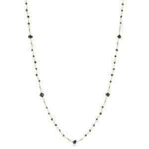  Mizuki 14k Wrapped Chain Necklace Black Rough Diamond, 18 