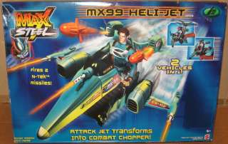 Mattel MAX STEEL MX99 HELI JET 2001 MIB RARE VEHICLE  