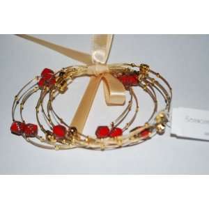 Seasonal Whispers Desinger Bracelet, Red & Gold, Beautifully hand set 