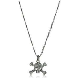 Vivienne Westwood Diamante Skull and Cross Bone Mini Grey Pendant 