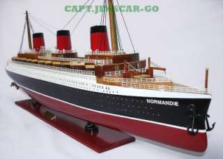 SS NORMANDIE OCEAN LINER WOODEN MODEL CRUISE SHIP 32  