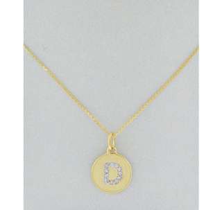 Elements by KC Designs gold and diamond D initial pendant necklace
