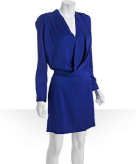 Diane Von Furstenberg atlantic stretch silk Issie faux wrap dress 