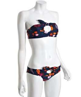 Brette Sandler Swimwear navy floral Remy cut out detail bandeau 