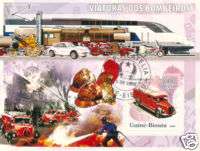 Stamp with Fire Engines, Cars, Trains Motor Bikes   PW  