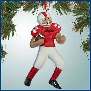  Personalized Christmas Ornaments   Football Player with Red Jersey 