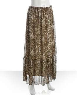 Romeo & Juliet Couture brown leopard print maxi skirt  BLUEFLY up to 