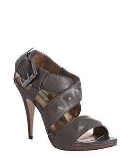 Cynthia Vincent grey leather Arden pyramid detailsandals
