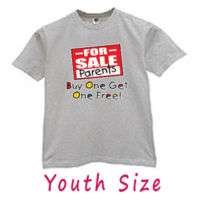 Parents For sale sign cute funny youth kids t shirt  