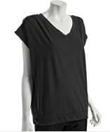 Fluxus black cotton v neck dolman short sleeve t shirt vs. Moschino 