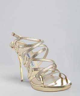 Jimmy Choo gold glitter leather Dart strappy sandals