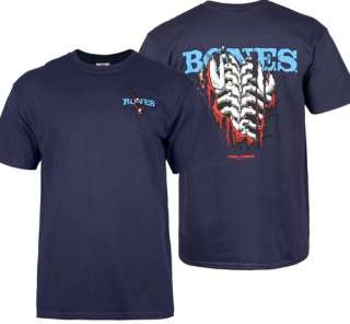 Old School Powell Peralta T Shirt Bones Shred Reissue Tee Shirt Navy 