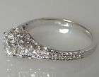 antique style 83cts engagement diamond ring 18k white certificate and