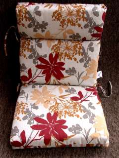Outdoor Patio Chair Cushions ~ Avignon Persimmon ~ 20.5 x 44 x 4 