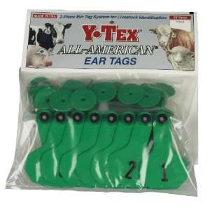   Ear Tags   Small Numbered Cattle ID Tags   76 100 Green: Pet Supplies