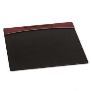  Rolodex Mahogany Wood and Black Faux Leather Desk Pad 