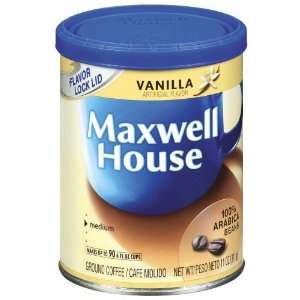 Maxwell House Vanilla Ground Coffee, 11 Ounce Cannister (Pack of 3 