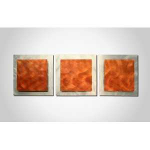  Wall Art Orange Essence   38x12 in.   Fiery Orange/Red Color Metal 