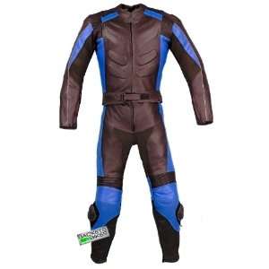  2PC MOTORCYCLE 2 PC LEATHER RACING SUIT ARMOR Blue 40 