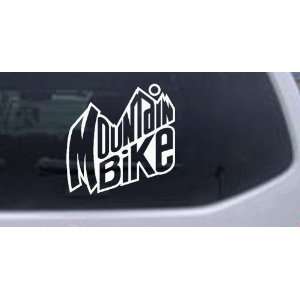 Mountain Bike Sports Car Window Wall Laptop Decal Sticker    White 6in 