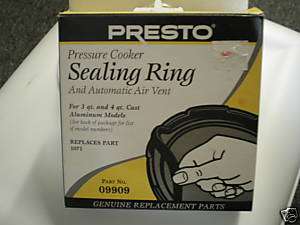 PRESTO PRESSURE COOKER SEALING RING & AIR VENT 09909  