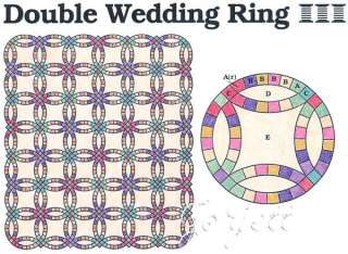   Wedding Ring Quilt Block & Quilt quilting pattern & templates  