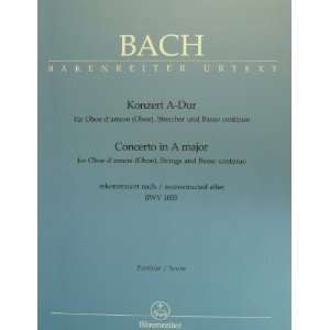  SCORE for Concerto in A Major BWV 1055 for Oboe dAmour 