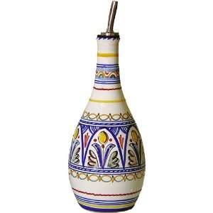  Handmade Ceramic Oil Bottle from Spain. Multi