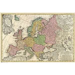   Posters: Europe (Spanish)   Old Map   23.8x35.7 inches: Home & Kitchen