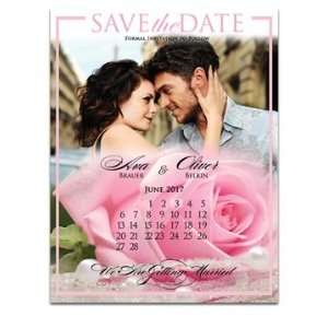    160 Save the Date Cards   Pink Rose n Pearls