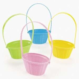   Plastic Pastel Easter Baskets   Party Decorations & Pails & Baskets