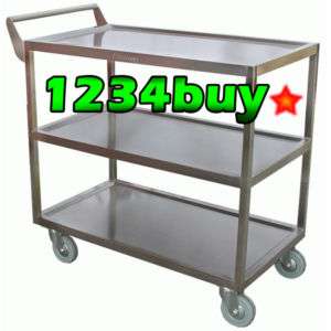 34 x18 Heavy Duty Utility Bus Cart Stainless 5 Casters  