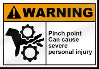 Pinch Point Can Cause Severe Personal Injury Sign  