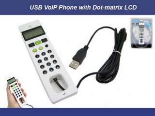 New VOIP USB Internet Skype Phone White With LCD  