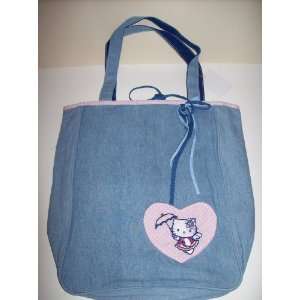  Hello Kitty Denim Blue Tote Bag Purse Toys & Games