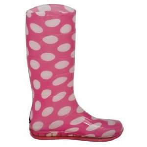    dav Ladies Polka Dot Pink Sport Rain Boots