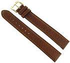   Stitched Sport Calf Water Resistant Leather Brown Watch Band Long