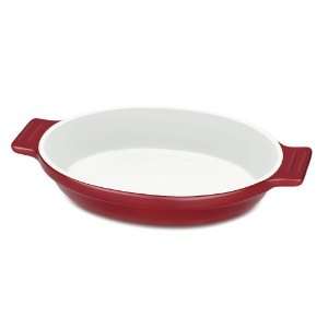   Ceramic Bakeware 9 1/2 Inch Open Oval Baker, Red