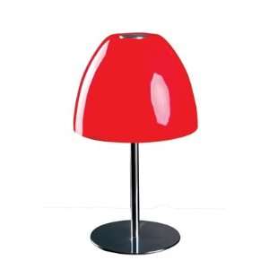  Caps Red Glass Shade Table Lamp